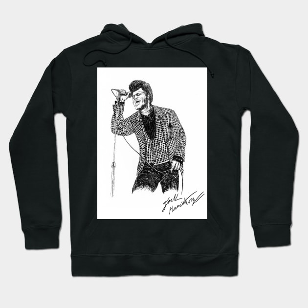 J Brown Godfather Of Soul Original Ink Drawing Print Hoodie by HamiltonArt